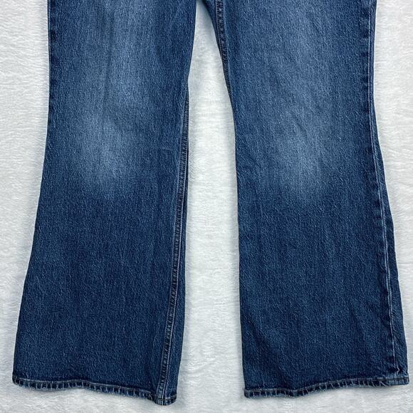 Levi's Womens 30 Distressed Faded 70s High Rise Flare Wide Leg Denim Jeans Big E - Picture 3 of 13